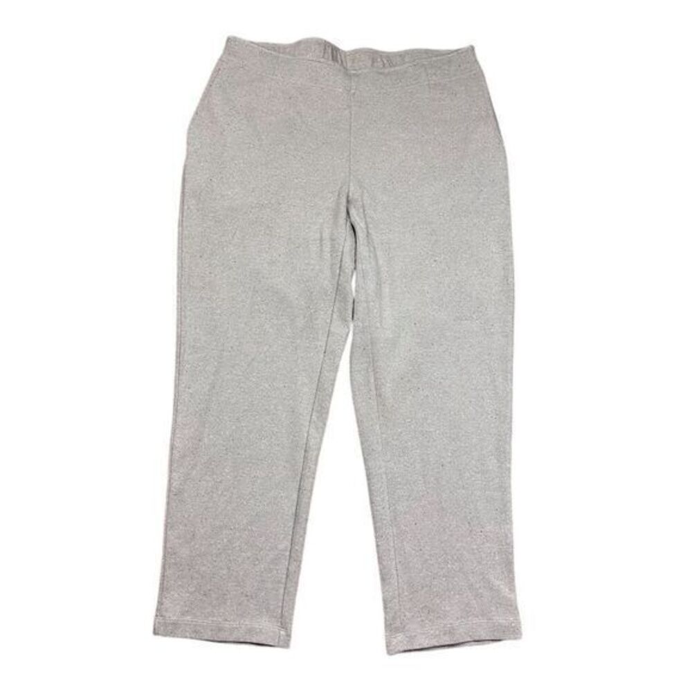 NWT J. Jill‎ PureJill Women's XL Textured Khaki Straight Leg Pants Elastic Waist